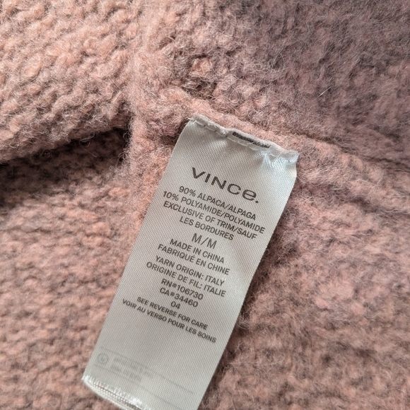 Vince Pink Melange Romantic Off-The-Shoulder Alpaca Wool Blend Sweater Winter - Picture 10 of 11